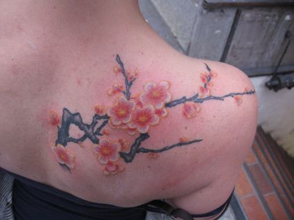 Cherry Blossom Right Shoulder Blade